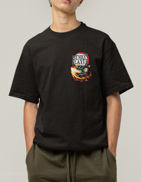 Demon Slayer Logo Black Oversized T-shirt