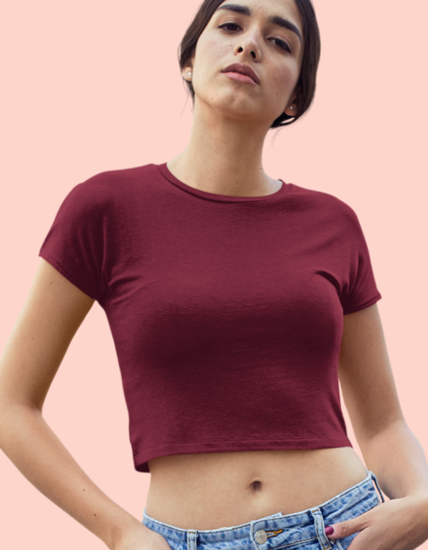 Round Neck Crop Tops for Women