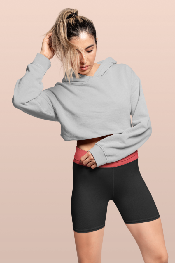 Plain Crop Hoodie for Women - Image 3