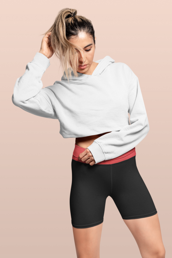 Plain Crop Hoodie for Women - Image 2