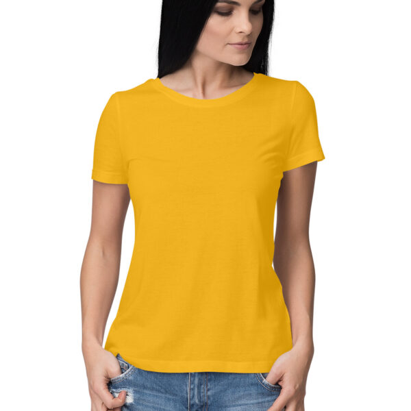 Women's Round Neck Plain T-Shirt - Image 3