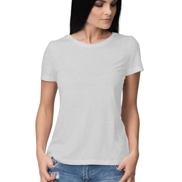 Women's Round Neck Plain T-Shirt - Image 4