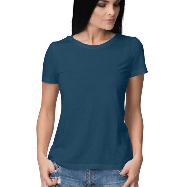 Women's Round Neck Plain T-Shirt - Image 5