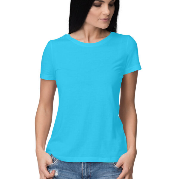 Women's Round Neck Plain T-Shirt - Image 11