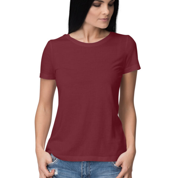 Women's Round Neck Plain T-Shirt - Image 14