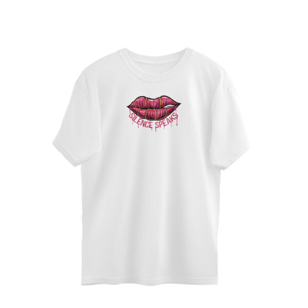 Silence Speaks Oversized T-shirt - Image 3