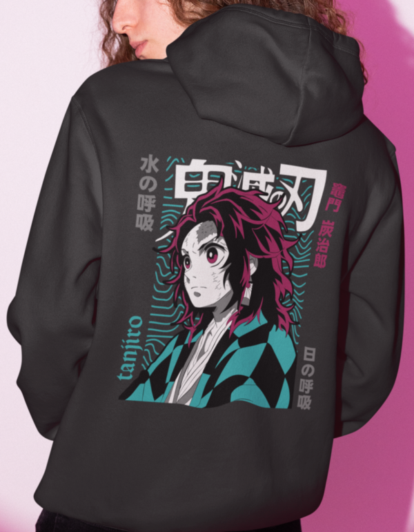 Tanjiro Demon Slayer Black Hoodie