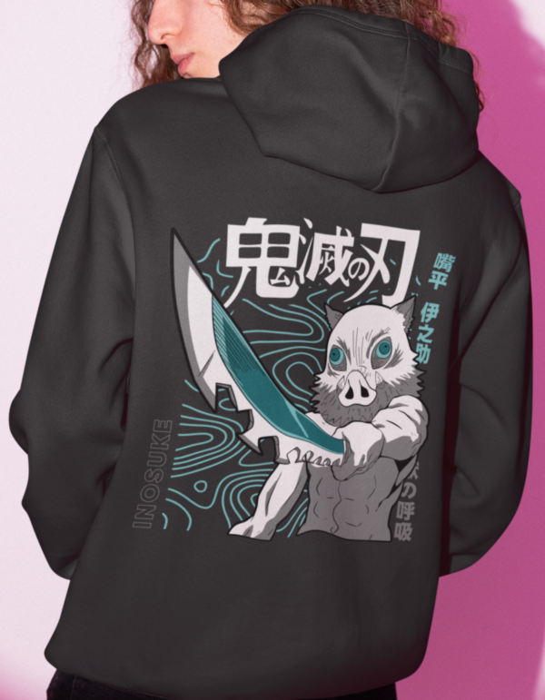 Inosuke Demon Slayer Black Hoodie