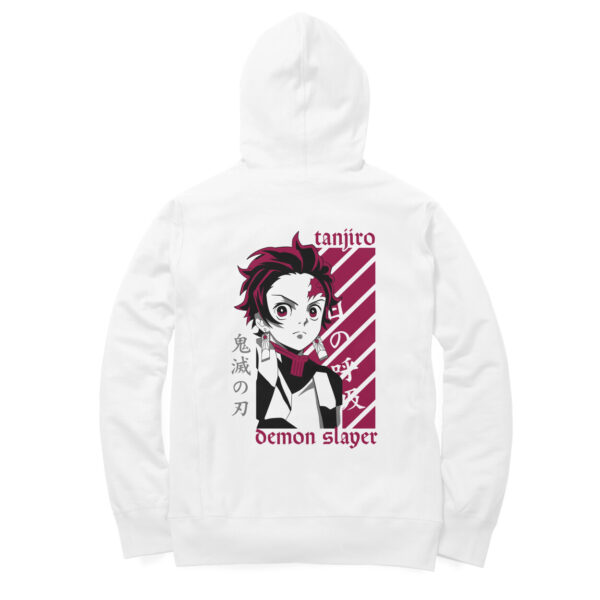 Tanjiro Demon Slayer White Hoodie - Image 2