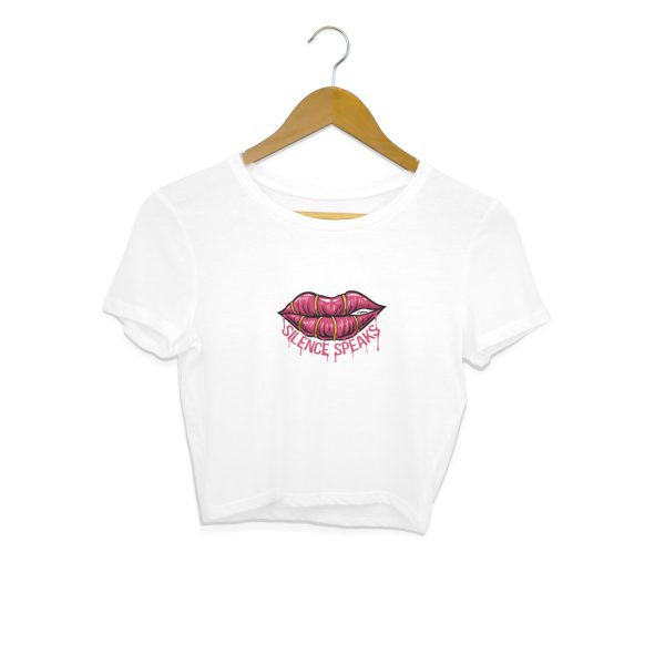 Silence Speaks Crop Top for Women - Image 2