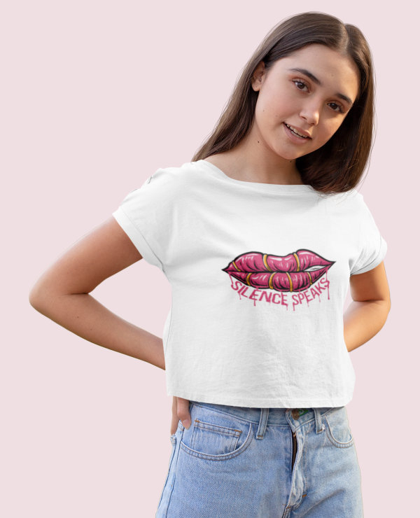 Silence Speaks Crop Top for Women